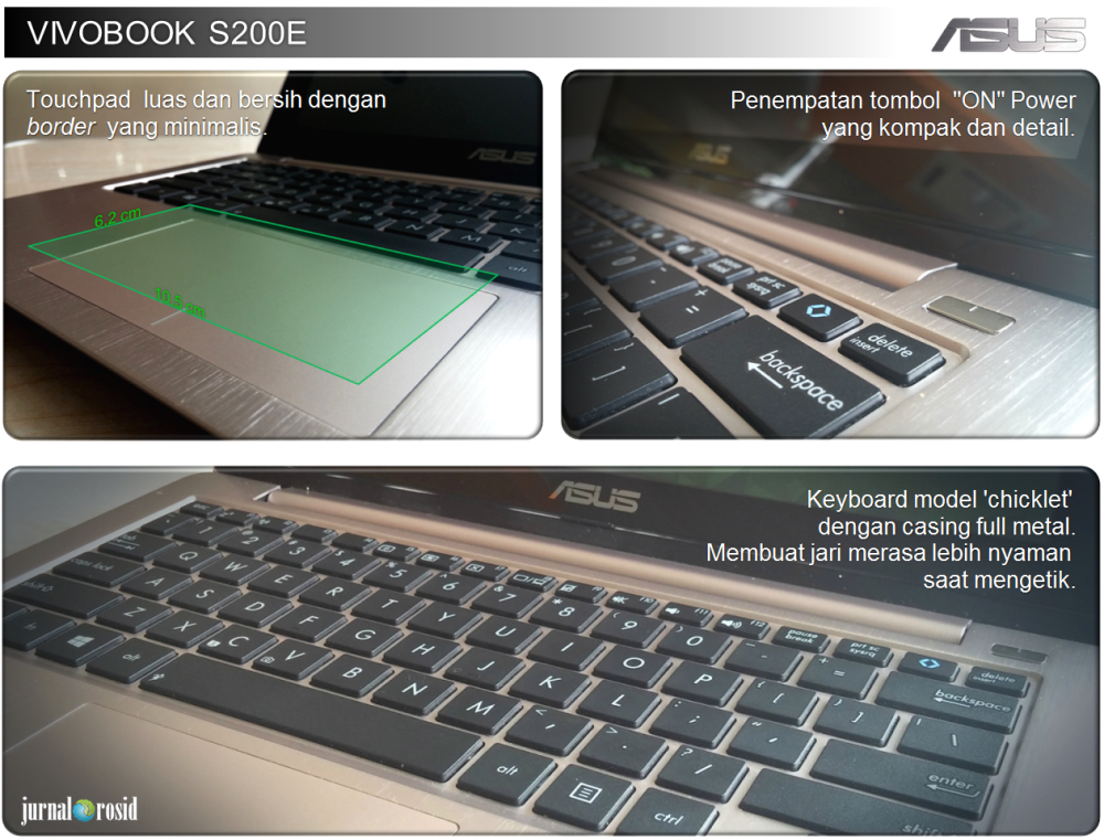 Arsitektur ASUS VivoBook S200E  yang elegan dan modern (dokumen pribadi)