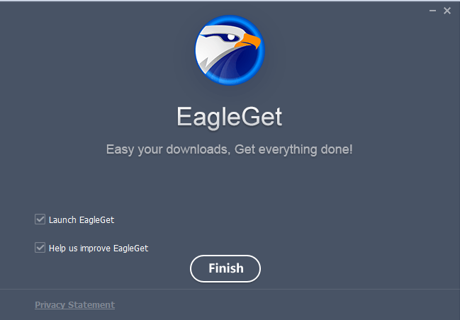 Instal EagleGet Selesai