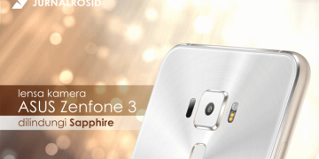 Lensa kamera ASUS Zenfone 3 dilindungi Sapphire