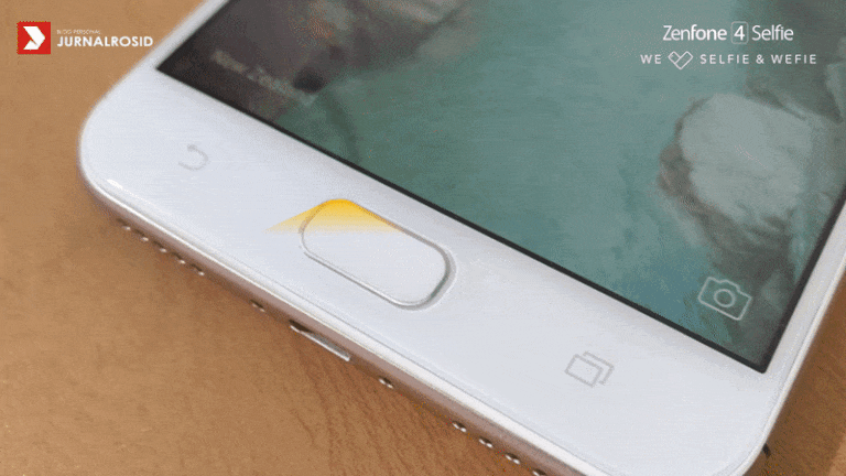 Fingerprint reader ZenFone 4 Selfie hadir di bagian depan, menyatu dengan tombol Home